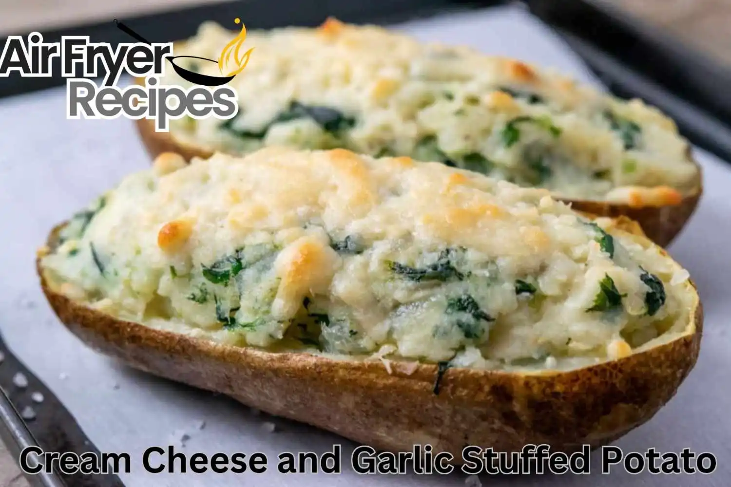 cream cheese and garlic stuffed potato