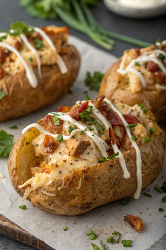Cream Cheese and Garlic Stuffed Potato